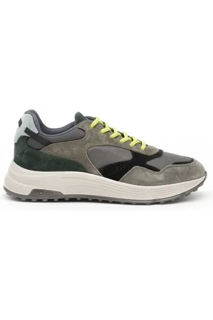 Hogan Buty, Kobieta, Zielony, 38 EU, Zamsz, Zielone Zamszowe i Tkaninowe Sneakersy