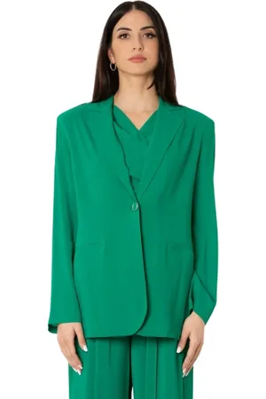 SIMONA CORSELLINI Kurtki, Kobieta, Zielony, M, Miętka Kurtka - Kolor Twist Emerald