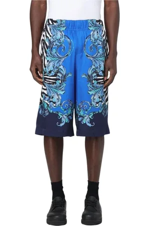 VERSACE Szorty, Mężczyzna, Wielobarwność, XL, Barokowy Wzór Stylowe Szorty Letnie