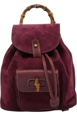Gucci Pre-owned, Kobieta, Fioletowy, ONE SIZE, Zamsz, Pre-owned Suede backpacks