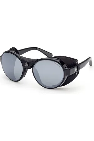 Moncler Akcesoria, Mężczyzna, Czarny, ONE SIZE, Okulary przeciwsłoneczne Steradian Logo Czarno/Szare