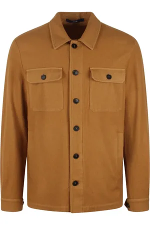DRUMOHR Kurtki, Mężczyzna, brązowy, L, Kaszmir, Kaszmirowa Overshirt z Klasycznym Kołnierzem