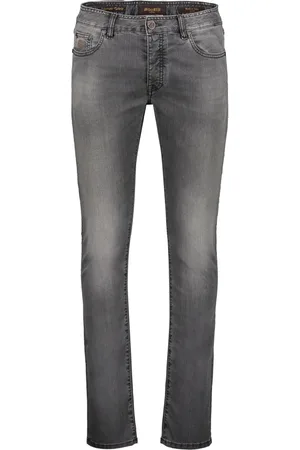 MOORER Jeansy, Mężczyzna, Szary, W35, Len, Studded Slim Fit Jeansy