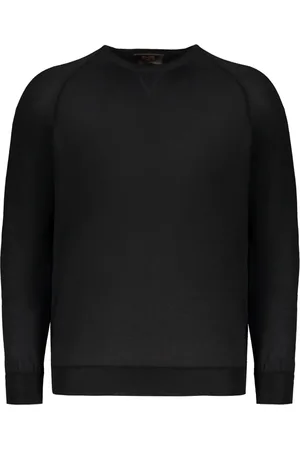 MOORER Swetry, Mężczyzna, Czarny, 2XL, Kaszmir, T-shirt z wełnianym łączem i jedwabiem