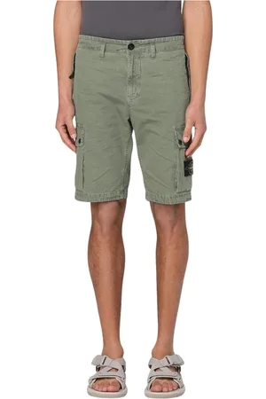 Stone Island Szorty, Mężczyzna, Zielony, W31, Krótkie Spodenki z Kieszeniami