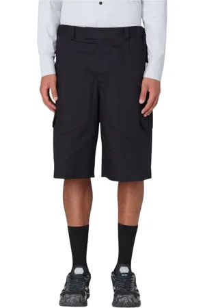 GR10K Szorty, Mężczyzna, Czarny, L, Nylon, Cargo Shorts z wieloma kieszeniami i luźnym krojem