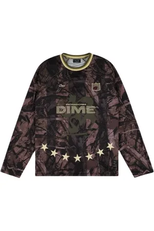 DIME Koszulki, Mężczyzna, Wielobarwność, S, Paski Skate Długi Rękaw Jersey Cynamon