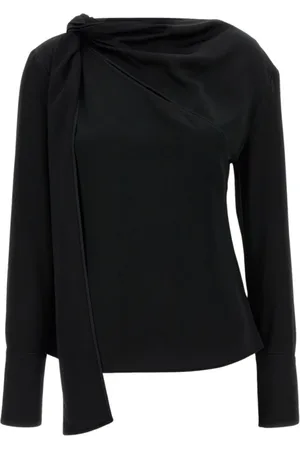 Givenchy Bluzki, Kobieta, Czarny, M, Elegancka Jedwabna Bluzka z Wiązanym Szyją