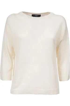Max Mara Swetry, Kobieta, Beżowy, XS, Len, Oversize Linowy Sweter z Dekoltem w Kształcie Łodzi