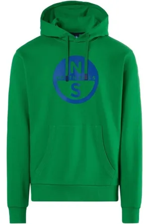 North Sails Bluzy, Mężczyzna, Zielony, XL, Bawełna, Organiczna bluza z kapturem i dużym logo