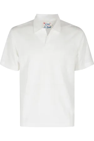 MC2 SAINT BARTH Koszulki, Mężczyzna, Biały, M, Biała Koszulka Polo z Lnu