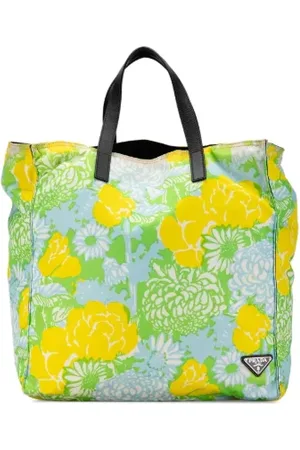 Prada Pre-owned, Kobieta, Zielony, ONE SIZE, Skóra, Pre-owned Canvas totes