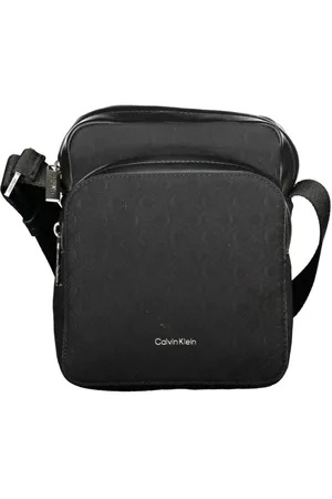 Calvin Klein Torebki, Mężczyzna, Czarny, ONE SIZE, Poliester, Czarna Torba Męska na Ramię z Poliestru