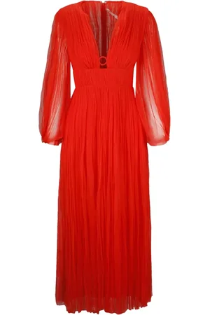 MARIA LUCIA HOHAN Sukienki, Kobieta, Czerwony, S, Nylon, Elegancka Sukienka Midi Astoria Tulle