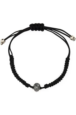 Alexander McQueen Akcesoria, Kobieta, Czarny, ONE SIZE, Edgy Glamour Bransoletka z Czaszką