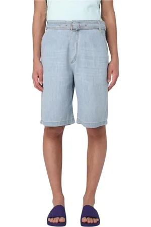 Bottega Veneta Szorty, Mężczyzna, Niebieski, L, Denim, Stylowe Szorty Dżinsowe z Paskiem