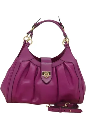 Salvatore Ferragamo Pre-owned, Kobieta, Fioletowy, ONE SIZE, Skóra, Pre-owned Skórzane torebki