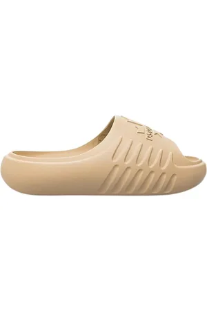 Dsquared2 Buty, Mężczyzna, Beżowy, 45 EU, Klapki z nadrukiem logo EVA wykonane we Włoszech