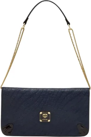 MCM Pre-owned, Kobieta, Niebieski, ONE SIZE, Pre-owned Fabric shoulder-bags