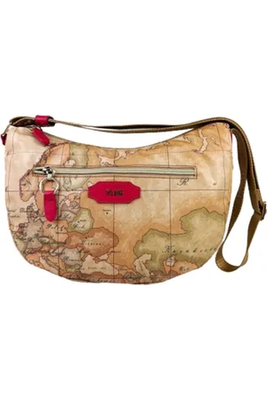 ALVIERO MARTINI 1A CLASSE Torebki, Kobieta, Beżowy, ONE SIZE, Czerwona Torba na Ramię z Wzorem Geograficznym