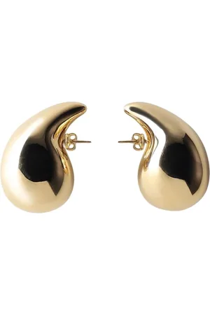 Bottega Veneta Akcesoria, Kobieta, Żółty, ONE SIZE, Złote Kolczyki Teardrop Elegancki Design
