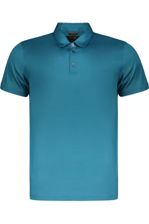 MOORER Koszulki, Mężczyzna, Niebieski, 3XL, Bawełniana koszulka polo z guzikami z nacre