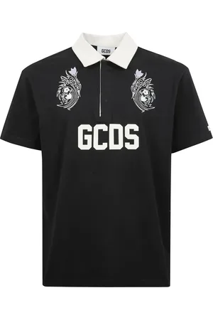 GCDS Koszulki, Mężczyzna, Czarny, L, Polo z Krótkim Rękawem
