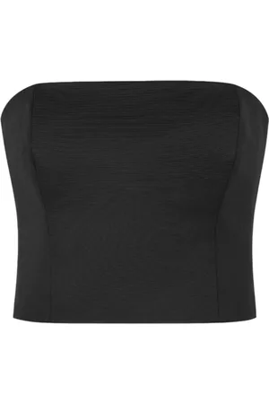 Emporio Armani Koszulki, Kobieta, Czarny, S, Czarny Top dla Stylowego Wyglądu