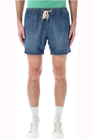 Ralph Lauren Szorty, Mężczyzna, Niebieski, M, Denim, Niebieskie Szorty z Dżinsu na Sznurek