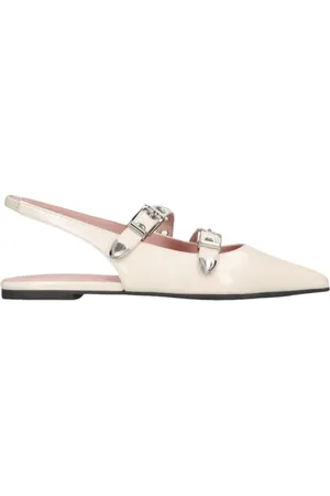 Pretty Ballerinas Buty, Kobieta, Beżowy, 39 EU, Białe Slingbacki z lakierowanej skóry
