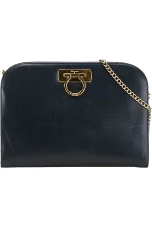Salvatore Ferragamo Pre-owned, Kobieta, Niebieski, ONE SIZE, Skóra, Pre-owned skórzane torby na ramię