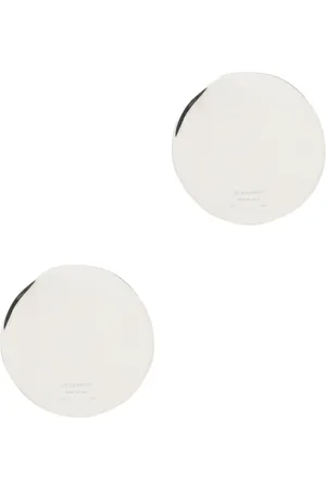 Jil Sander Akcesoria, Kobieta, Szary, ONE SIZE, Minimalistyczne Srebrne Kolczyki Dysk