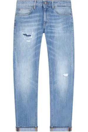 Dondup Jeansy, Kobieta, Niebieski, W31, Denim, Niebieskie Jeansyy do kostek z pięcioma kieszeniami