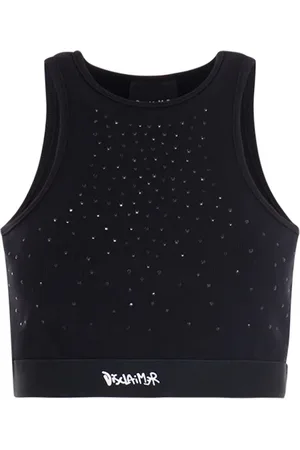 DISCLAIMER Koszulki, Kobieta, Czarny, L, Bawełna, Urban Style Rhinestone Tank Top