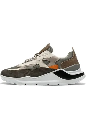 D.A.T.E. Buty, Mężczyzna, brązowy, 43 EU, Szary Skórzany Sneaker z Podeszwą z Gumy