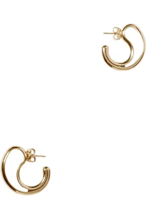 Bottega Veneta Akcesoria, Kobieta, Żółty, ONE SIZE, Złote Kolczyki Hoop