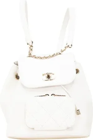 CHANEL Pre-owned, Kobieta, Biały, ONE SIZE, Skóra, Pre-owned Leather backpacks