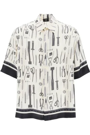 Fendi Koszule, Mężczyzna, Biały, L, Casual Bawełniany Shirt dla Mężczyzn