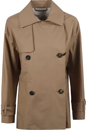 Max Mara Płaszcze, Kobieta, brązowy, S, Brązowe Zeno Cube Płaszcze