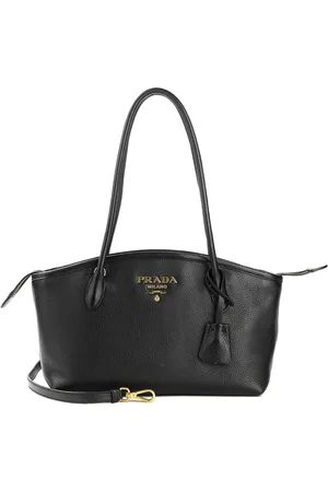Prada Torebki, Kobieta, Czarny, ONE SIZE, Skórzana torba na ramię z odpinanym paskiem