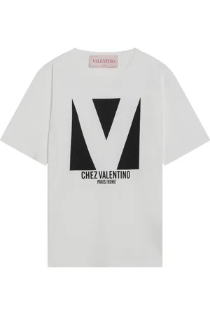 VALENTINO GARAVANI Koszulki, Kobieta, Biały, XS, Bawełna, T-shirt z krótkim rękawem i okrągłym dekoltem