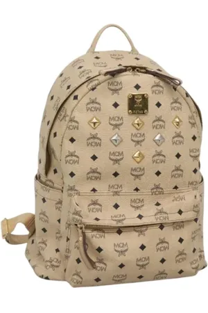 MCM Pre-owned, Kobieta, Beżowy, ONE SIZE, Skóra, Pre-owned Leather backpacks