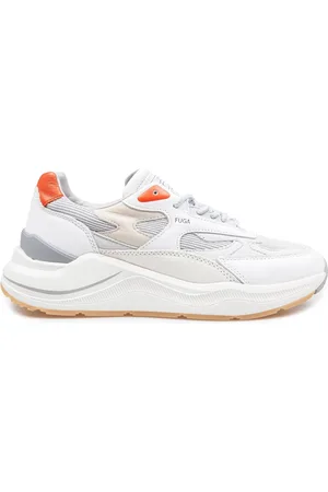 D.A.T.E. Buty, Mężczyzna, Biały, 43 EU, Zamsz, Białe i koralowe buty sportowe