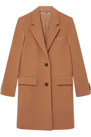 Stella McCartney Płaszcze, Kobieta, brązowy, M, Elegancki Wełniany Płaszcz Zimowy