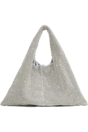 Twentyfour Torebki, Kobieta, Szary, ONE SIZE, Elegancka Srebrna Clutch z Kamieniami