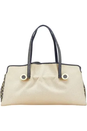 Bvlgari Pre-owned, Kobieta, Beżowy, ONE SIZE, Skóra, Pre-owned Canvas shoulder-bags