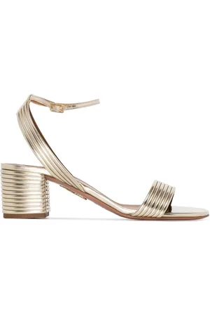 Aquazzura Buty, Kobieta, Żółty, 37 EU, Skóra, Sandały Sundance 50 mm