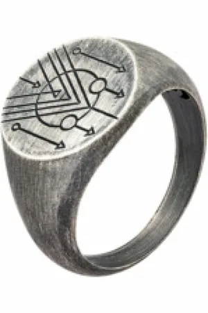CAÏ Akcesoria, Mężczyzna, Szary, 62 MM, Nowoczesny 925 Srebrny Pierścień Pieczęć Krąg Tatuaż