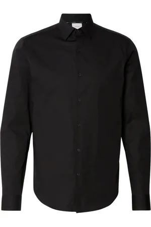 Calvin Klein Koszule, Mężczyzna, Czarny, XL, Czarna Koszula Slim Fit