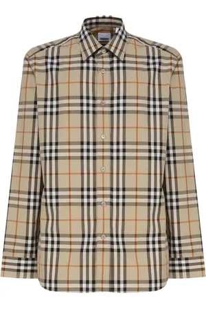 Burberry Koszule, Mężczyzna, Beżowy, XL, Bawełna, Koszula bawełniana w kratę Vintage Check